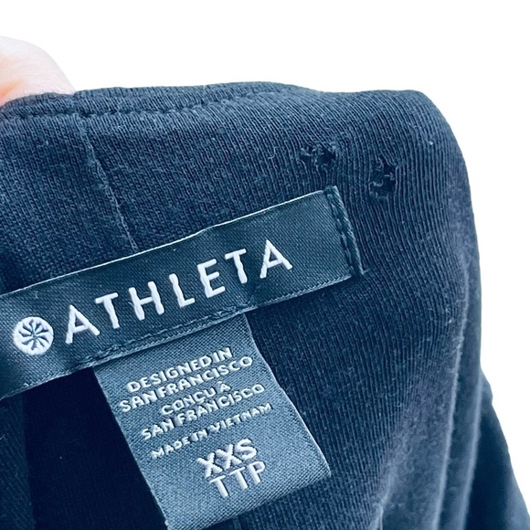 ATHLETA Stella Black Cotton Dress Bodycon style 798372 Rtl $89 sz xxsm (7014) - Picture 6 of 12